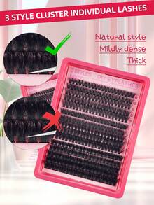 280/300 C Curl Cụm mi giả riêng lẻ, Mi giả lông chồn dày, mềm mại, Mi nối, Cụm mi trang điểm, Mi giả riêng lẻ, Mi giả, Mi giả - C - Xem 7