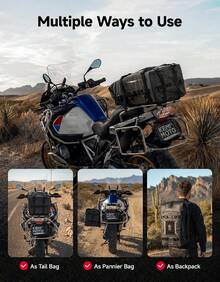 Universal Waterproof Motorcycle Tail Bag High Capacity Rear Rack Travel Luggage Backpack Motorbike Saddle Pannier Trunk Storage Box For Outdoor Adventure Sport Street Black One Pack - 1 - View 5