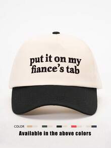1件戶外刺繡雙排「Put It On My Fiance's Tab」拼色棒球帽，可調節防曬休閒帽，適合春秋旅行，時尚百搭遮陽帽，Y2K風格青年男士帽 - 棒球帽 - 查看 17