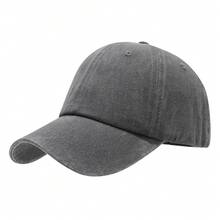 1pc Fashion Solid Color Minimalist Soft Crown Washed Retro Spring/Summer Portable Baseball Cap - A - View 13