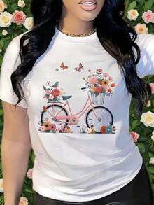 Camiseta corta casual negra - Blanco - Ver 2