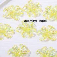 10/20/40pcs 40mm Acrylic Transparent Iridescent AB Iris Flower Handmade DIY Vintage Jewelry Accessories Loose Beads - Iris - View 24