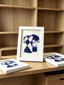 Nordic Minimalist White Photo Frame Decorative Painting, Soccer Jersey Pattern For Living Room, Bedroom, Desktop Display, Wall Hanging - Wooden Photo Frame Set - View 9