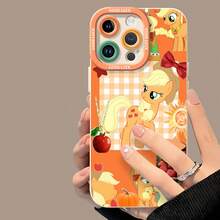 Tema de cosecha de manzanas Orange Applejackfunda de teléfono Fundas compatibles con ,Apple,VIVO,OPPO,,, y Honor.Fabricadas en silicona TPU,ofrecen protección contra golpes y caídas.regalos para mamá - Blanco - Ver 4