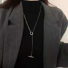 European And American-Border OT Clasp Steel Necklace, 18k Gold Plated, Adjustable Autumn And Winter Sweater Chain, High-End Jewelry Necklace Women - 鋼項鍊 82厘米 - 查看 2