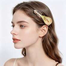 New Chinese Style Rose Pipa Hair Clip, Niche Side Bangs Clip, Creative Flyaway Hair Clip, Ancient Style Hair Accessory - Multicolor - View 3