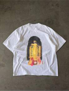 Camiseta de hombre con estampado hip-hop de moda - Blanco - Ver 1