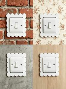 1pc Cloud Switch Cover, Cute Macaron Color Decorative Frame, Aesthetic Cloud Style Surrounding Decoration, Asymmetrical Dust-Proof Protective Cover, Suitable For Bedroom, Kitchen, Living Room, Can Accommodate Switch Size Up To 8.6cm (3.38in), Home Decor - Multiple Styles - View 4