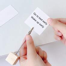 1/5/10pcs Cube Base Memo Clip Holder With Alligator Clip Wood Table Number Holder Cube Base Place Card Stand Mini Photo Menu Stand For Displaying Number Card For Wedding Table - A - View 10