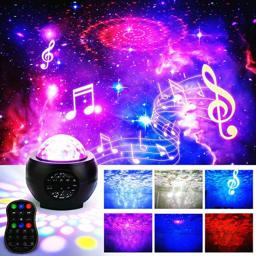Luz de Proyección con Patrón de Nebulosa con Control Remoto y Control de Voz, Adecuada para Bar, Habitación, Cumpleaños, Navidad, Halloween, Decoración de Ambiente, Pequeño Regalo e Interacción Interior con Amigos y Familia