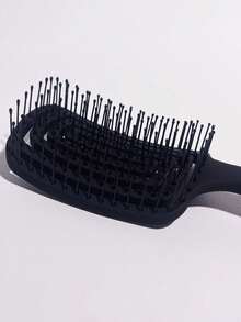 1pc Black Boomerang Shaped Flexible Wide Tooth Comb, Suitable For Thick, Wet, Dry, Oily, Curly Hair, Curly Hair Products - Black - View 7
