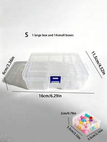 40/24/14pcs Small Boxes + 1pc Large Box - Plastic Storage Boxes, Containing Multiple Small Containers, Suitable For Storing Jewelry, Beads And Accessories. Rectangular Design, Made Of Durable Plastic Material, Convenient For Jewelry Organization. - Multicolor - View 13