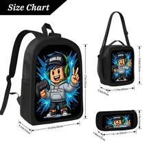 3pcs Set Unisex Backpacks, Fashion Style Mini-Craft, With Adjustable Strap, Zipper Closure,Three-Piece Set Includes Backpack, Crossbody Bag, And Pencil Case,Design For School, Travel, Camping - A - Xem 3