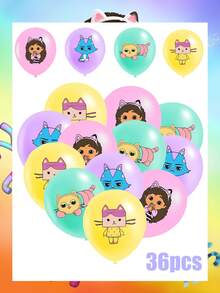 MASSDI Balon Lateks Bertema, Berwarna-warni dengan Gambar Karakter Gabby dan Cat, Sempurna untuk Pesta Ulang Tahun, Perayaan Hari Raya, Acara Bertema, Dekorasi Perjalanan Liburan, Latar Belakang Foto, dan Suvenir Pesta. - Balon lateks - View 3