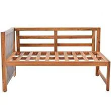 Garden Lounger Set (3 Pieces), Acacia Wood Frame, Grey Rope Armrests, L-Shaped Garden Furniture Set With Adjustable Legs, 2 Two-Seater Armchairs And 1 Table (Previous Reference: HW24015AAA) - 灰色 - 查看 7