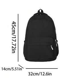 Ba lô tối giản đa năng | Ba lô đeo vai unisex màu đen bằng nylon với lớp phủ chống thấm nước | Dây đeo có thể điều chỉnh | Nhiều ngăn - Nhiều màu - Xem 2