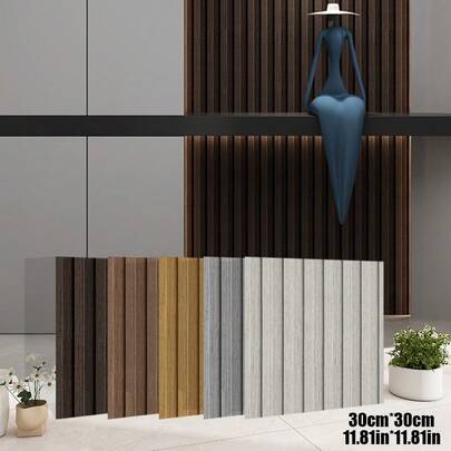 Brodark 10 tấm giấy dán tường tự dính kẻ sọc 30*30cm, 5 màu sắc, chống thấm nước, có thể tháo rời, vân gỗ giả, phong cách Bắc Âu, thích hợp làm phông nền cho phòng ngủ, phòng khách, vật dụng cần thiết để trang trí lại căn hộ cho thuê.