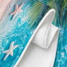 1pc/2pcs/4pcs Polyester Kitchen Towels, Tropical Blue Ocean And Palm Leaf Print, Soft Fabric, Absorbent And Quick-Drying, Washable And Reusable, Suitable For Kitchen Cleaning And Home Decor - Multicolor - View 4