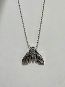 Vintage Gothic Style New Skull & Moth Pendant Necklace, European And American Retro Accessory Animal Charm Necklace For Men - Silver - View 4