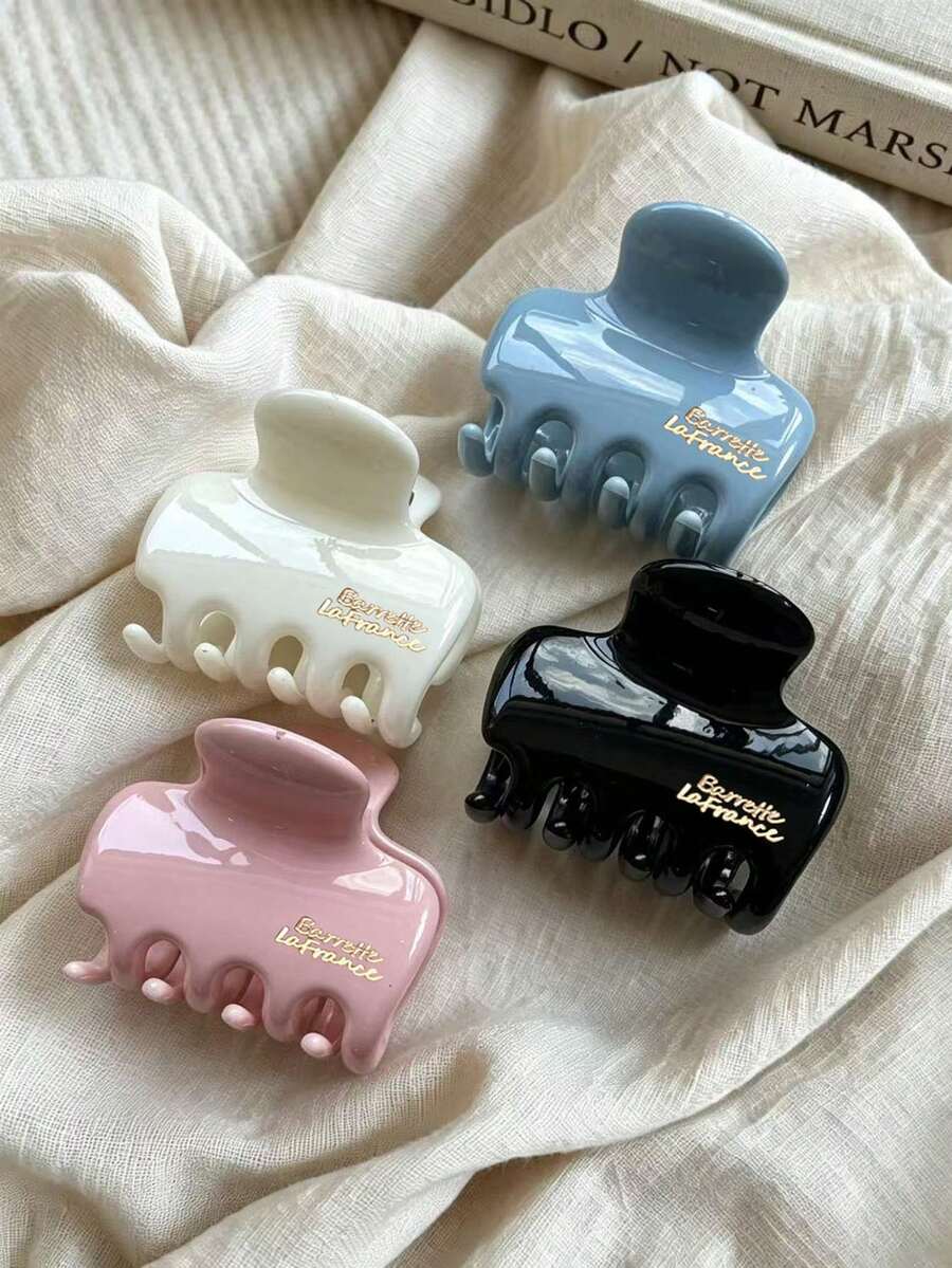 4 piezas/1 pieza 5cm/1.97in Pinzas para el cabello de plástico ligero, de moda, versátiles, elegantes, minimalistas, adecuadas para cabello grueso y áspero, para uso diario, casual, de fiesta, para ir al trabajo, vacaciones, coleta, moño, lavarse la cara, maquillaje, combinar con el atuendo, fotografía - Multicolor - Ver 1