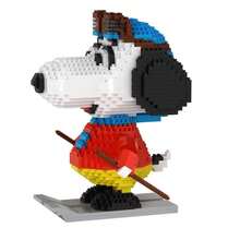 SNOOPY 史努比花生漫画滑雪造型微粒积木单包，1000+块，益智拼装3D模型，成人减压收藏桌面摆件玩具 - 彩色 - 查看 4