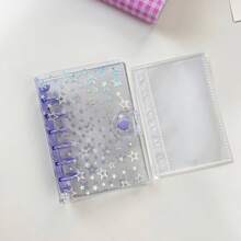 1pc A7 Transparent Single Ring Binder Notebook, Sticker Book, Transparent Single Ring Soft Leather Loose-Leaf Handbook, PP Transparent Inner Pages Refill, Portable Sticker Book, Large Capacity, Sticker Storage Book, DIY Handbook, Scrapbook, Notebook, Planner, Suitable For Student Back To School Supplies, Office Supplies, Geek Activities, Etc. - Sets - View 18