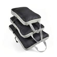 Cubos de embalaje plegables y compresibles, bolsa de almacenamiento de viaje impermeable, maleta de nailon, portátil con bolso, organizador de equipaje DG8U - Rojo - Ver 4