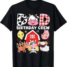 Camiseta de Cumpleaños Familiar a Juego para Niña y Niño con Diseño de Vaca - Negro - Ver 11