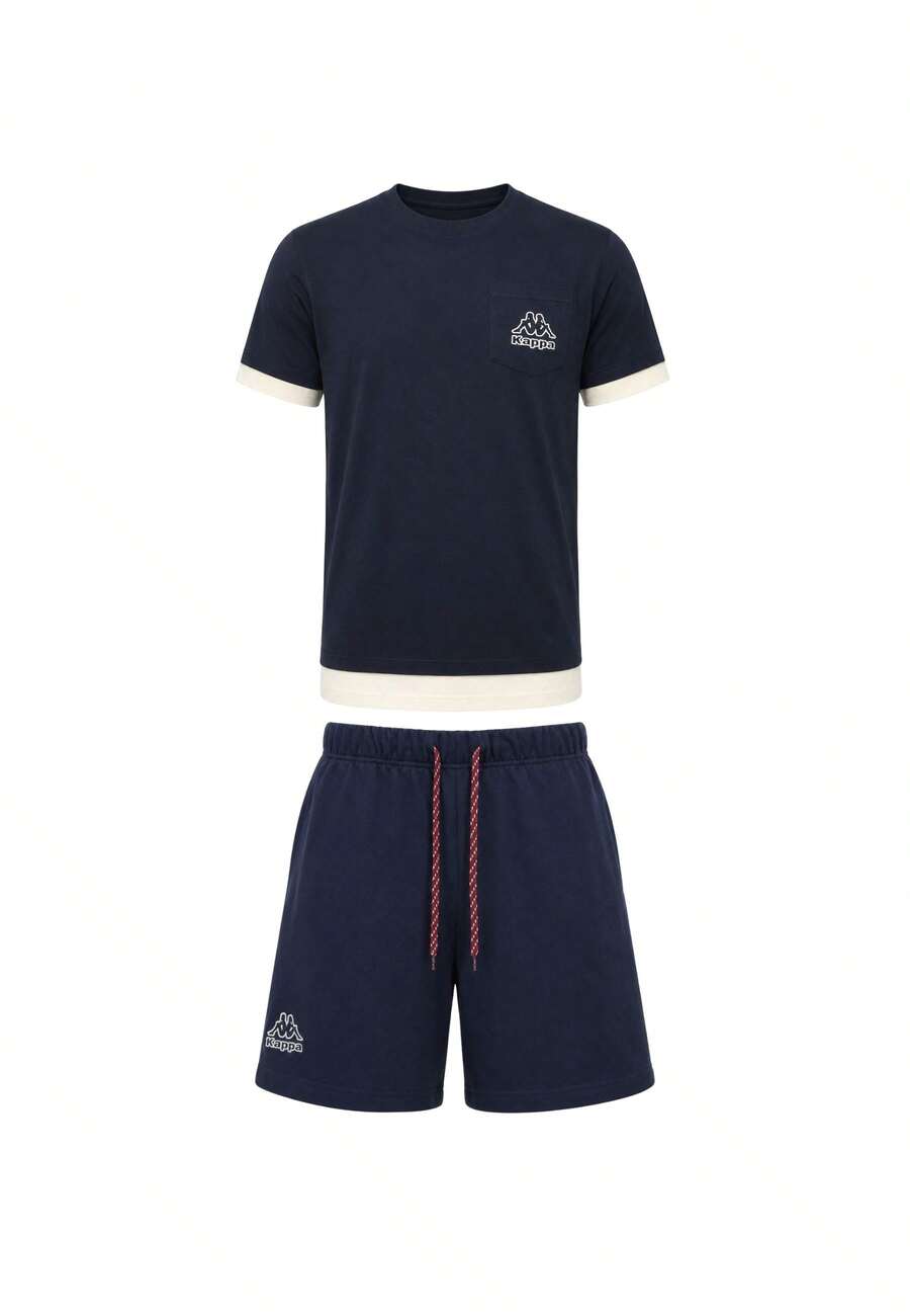 TUTA KAPPA T-SHIRT + PANTALONCINO - Navy Blue - View 1