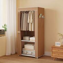Multi-Layer Metal Wardrobe, Portable Modular Closet With Dust-Proof Cover, Large Capacity Hanging Rack With Hanging Rod And Shoe Storage, Space-Saving Storage Rack, Suitable For Dorms, Rentals, Bedrooms, Walk-In Closets, Wardrobes - Multicolor - View 4