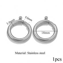 1pcsstainless Steel 18K Gold-Plated Charms-Fashionable Heart-Shaped, Oval, And Rectangular Jump Rings With Spring Clasps-DIY Jewelry-Making Supplies - Spring Buckle - View 28