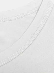 Nueva Camiseta de Manga Corta con Cuello Redondo, Estilo Pintado a Mano con Patrón de Gato, Estampado Suave y Animado, Elegante y a, Estilo Y2K, Camiseta Casual Deportiva para Mujer, Sin Cuello en V, Tallas S-XXL - Blanco - Ver 5