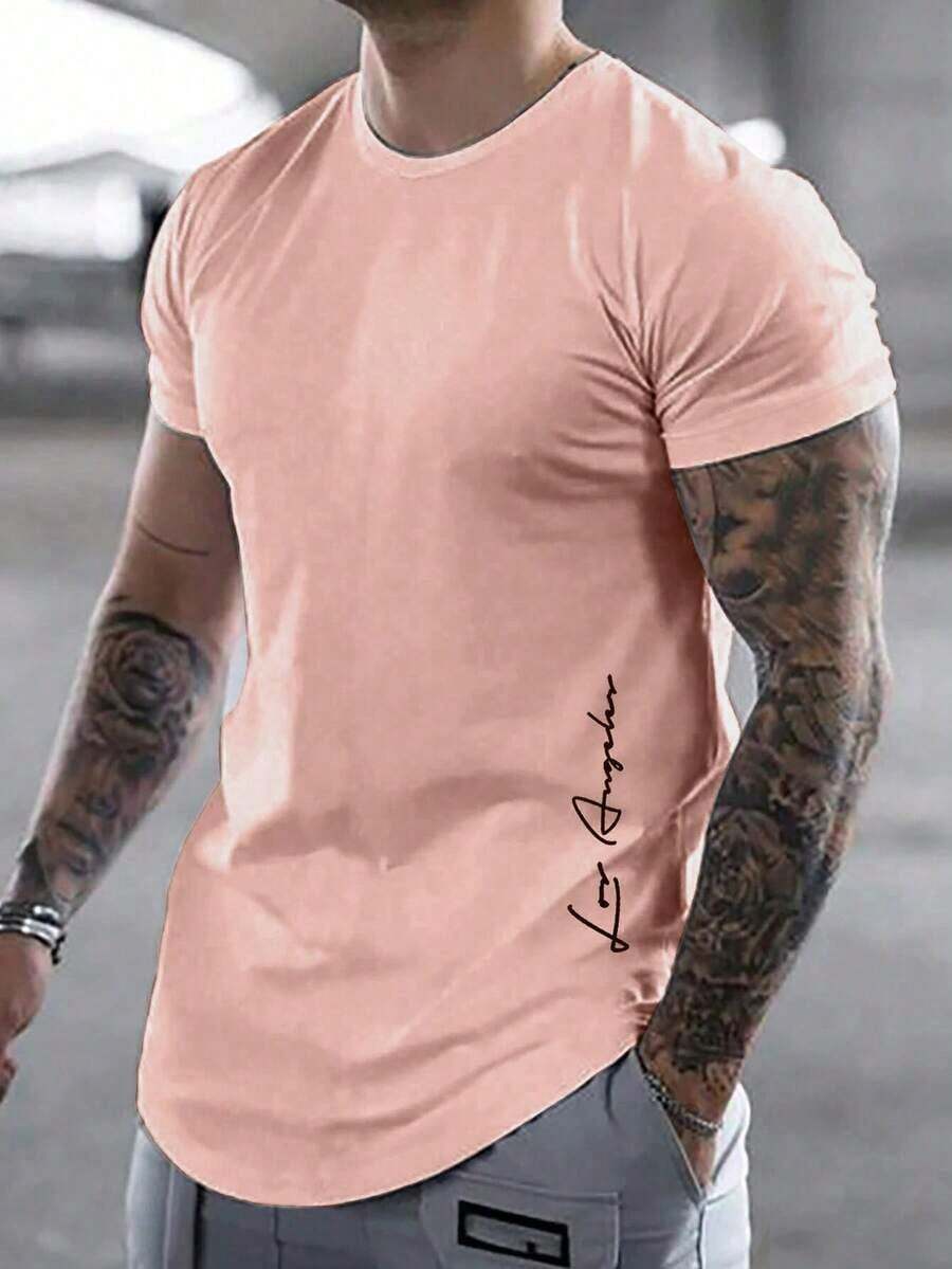 Manfinity LEGND Men's Letter Print T-Shirt - Grey - View 1