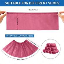 100pcs Durable Disposable Plastic Shoe Covers, Slip-Resistant Waterproof Boot Covers, Mud-Proof Shoe Covers For Work Boots, Indoor Carpet Protection, Suitable For Indoor, Office, Rainy Days, Schools, Offices, Home And Travel - Multicolor - View 6