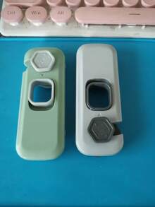 1 Set Home Life Latch Lock, Mini Fashionable Self-Adhesive Door Latch, Child Safety Door Pull Lock Set, Creative Design, Made Of ABS Plastic, Suitable For All Seasons, Fit For Toddlers And Children, Applicable To Refrigerator, Cabinet, Drawer, Wardrobe, Freezer, Door, Daily Necessity - Thickened Upgraded Version - View 3