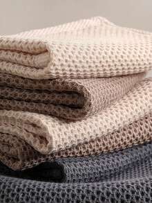 2/4 piezas Paño de cocina de algodón 100% con tejido de gofre de colores aleatorios, suave, absorbente y de secado rápido - A - Ver 3