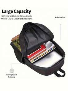 مجموعة حقيبة ظهر مخصصة بتصميم صور شخصية من 3 قطع: حقيبة ظهر وحقيبة كتف وحقيبة غداء، حقيبة مدرسية خفيفة الوزن للطلاب، مناسبة للسفر - متعدد الألوان - مشاهدة 7
