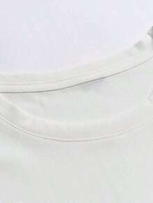 Camisetas De Mujer AlgodóN Una Camiseta De Manga Corta Elegante Y Minimalista Para Hombre, Transpirable Y CóModa, Perfecta Para Actividades Al Aire Libre Y Uso Diario. - Blanco - Ver 3