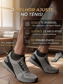 Kit Meia Soquete Premium 3 6 9 ou 12 Pares Conforto Algodão Respirável e Alta Durabilidade. - Multicolorido - Visão 6