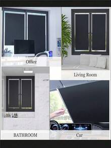 1 chiếc rèm che nắng co giãn không khoan, rèm cản sáng dùng năng lượng mặt trời, tấm che nắng trong nhà, phù hợp dùng cho phòng ngủ, phòng khách, phòng tắm, ô tô, văn phòng, v.v. - Rèm cuốn chắn sáng - Xem 8