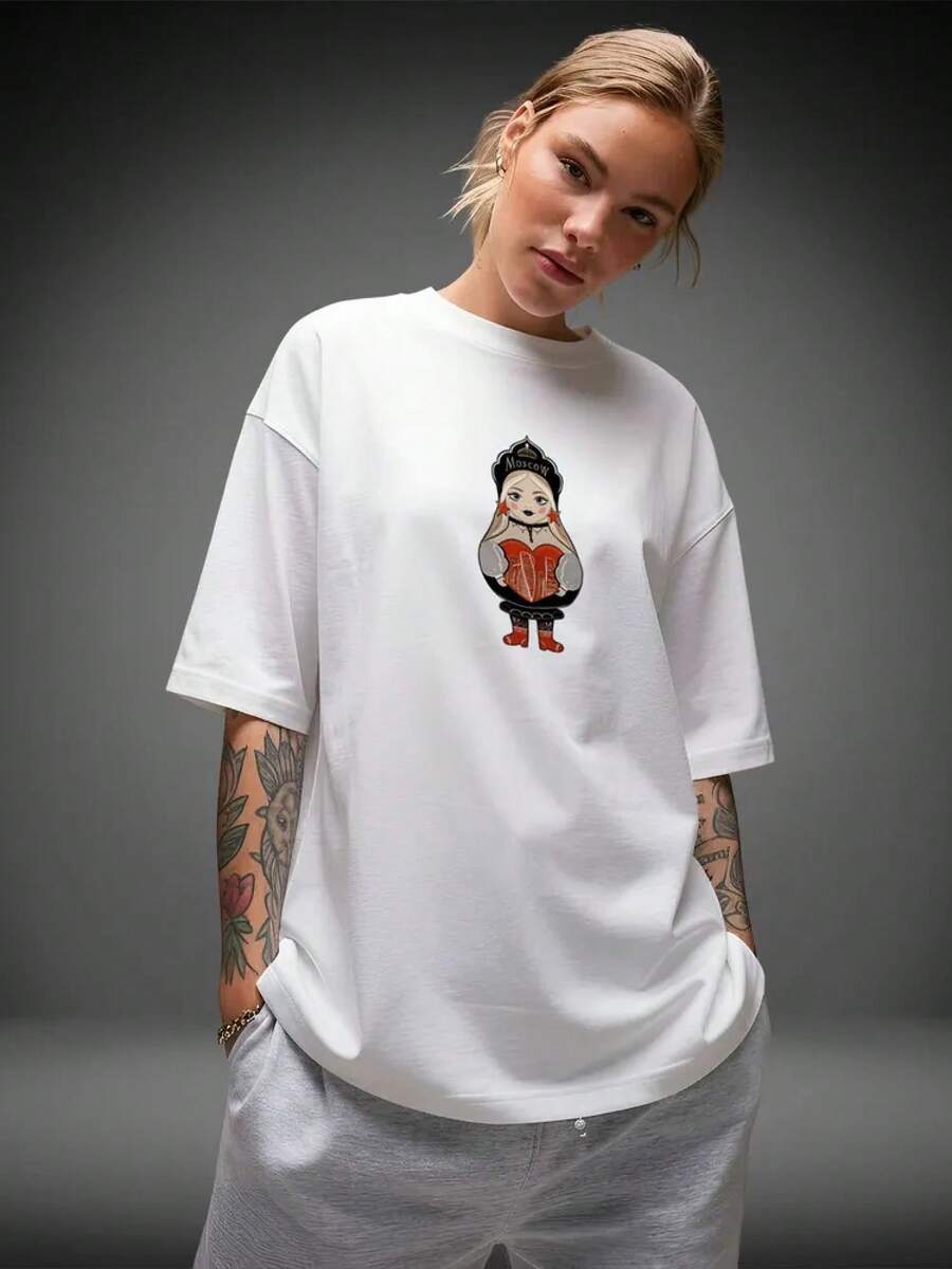 The Most Popular Women's T-Shirt Of 2026! A , Youthful, Lightweight, And Casual Short-Sleeved T-Shirt With An Adjustable Fit. The Material Is Durable And Reliable! - 12碼馬特什卡 - 查看 1
