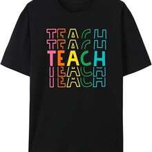 Camiseta impresa para hombres y mujeres - Negro - Ver 1