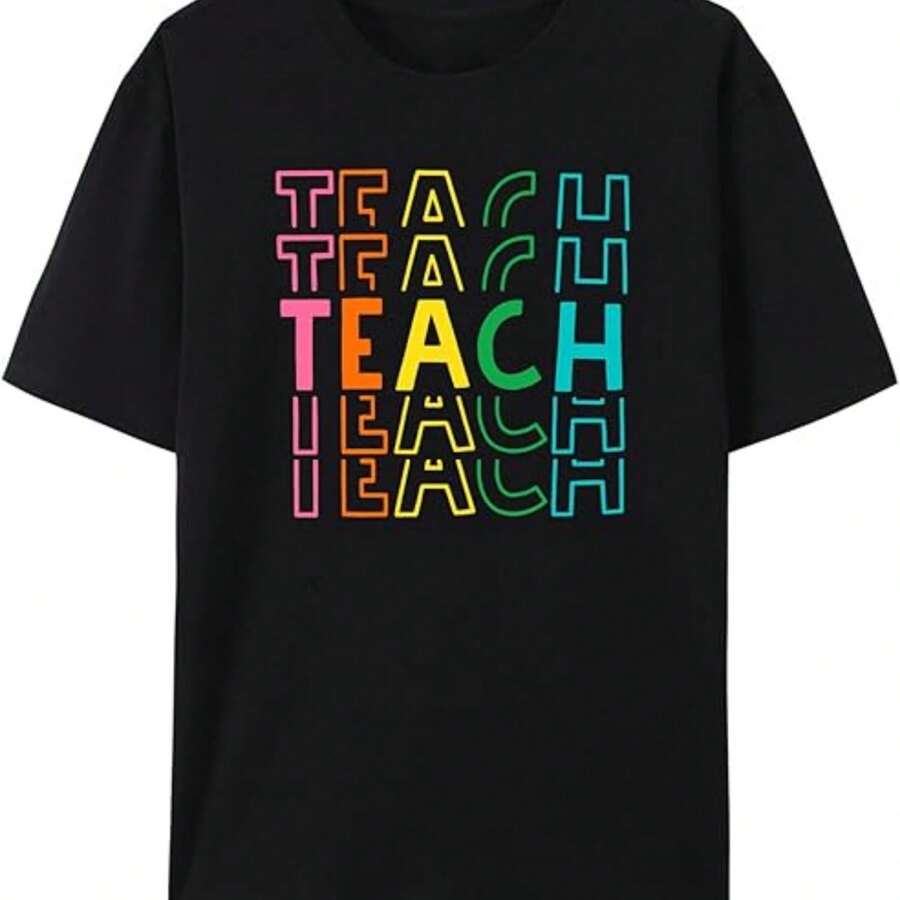 Camiseta impresa para hombres y mujeres - Negro - Ver 1