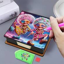DIY 5D Diamond Painting Kit - Memo Pad Box - Unique Handmade Gift, Diamond Art Set, Asymmetrical Round Shape, Unique Handmade Gift For Office And Home Desk - BQ068 - View 3