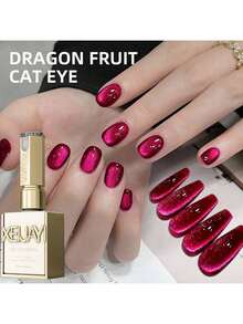 XEIJAYI 1PC 15ml Cat Magnetic Gel Nail Polish - CAT EYES, High Transparency & Quick-Dry, Easy Soak-Off Formul, Sparkling Shine, Perfect For Women Gift - 西瓜粉 - 查看 7
