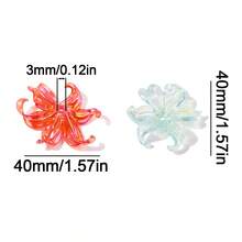 10/20/40pcs 40mm Acrylic Transparent Iridescent AB Iris Flower Handmade DIY Vintage Jewelry Accessories Loose Beads - Iris - View 5