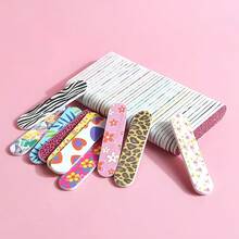 Set de 5 piezas de limas de uñas mini de doble cara, herramientas de manicura y pedicura de colores - Multicolor - Ver 3