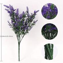3pcs Artificial Lavender Flowers, UV-Resistant Design No Watering Needed, Suitable For Indoor Living Room Planter Filler, Outdoor Porch Hanging Basket, Window Sill Decor, Entryway Tabletop Vase Insert, Realistic Lavender Home Greenery Decor - Purple - View 3