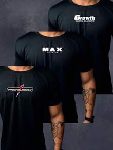 Kit Of 3 Men's Dry Fit Shirts, Mix Kit, Ideal For Workouts, Gym, Running - Black - View 2
