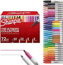 Sharpie - Permanent Markers, Maximum Pack, Assorted Colors, 72-Count - sliver-8pcs - View 6